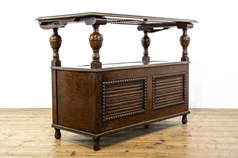 Early 20th Century Antique Oak Monks Bench View X