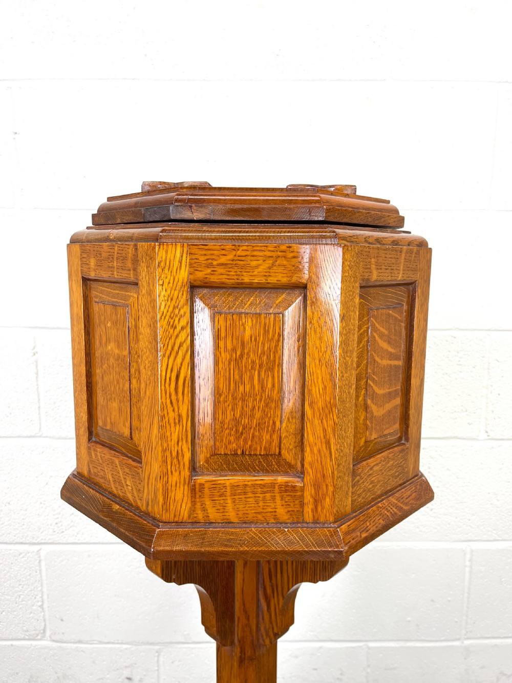 Antique Pine Church Font Stand View IV