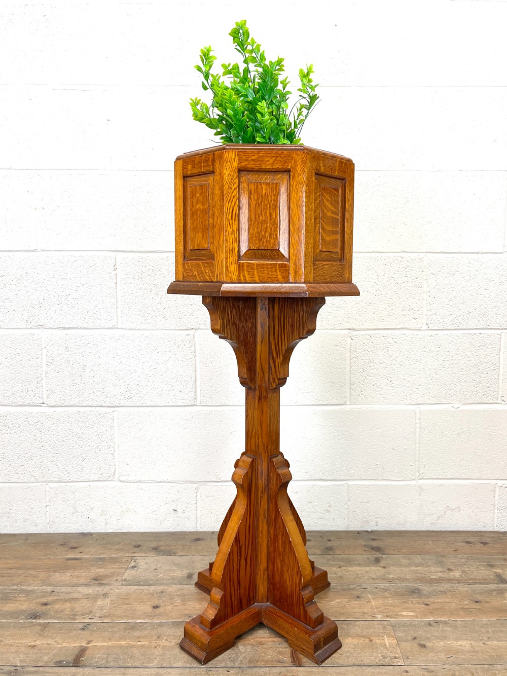 Antique Pine Church Font Stand View VIII