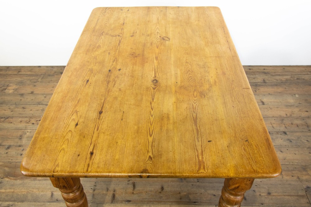 Antique Pine Farmhouse Kitchen Table View V
