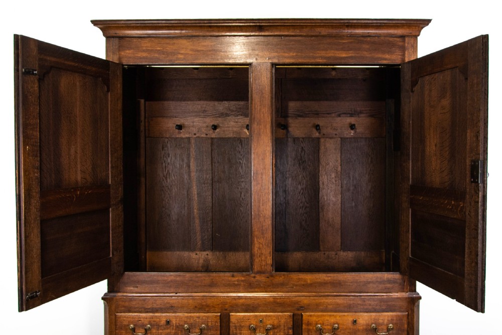 18th Century Oak Linen Press Housekeeper's Cupboard View VI