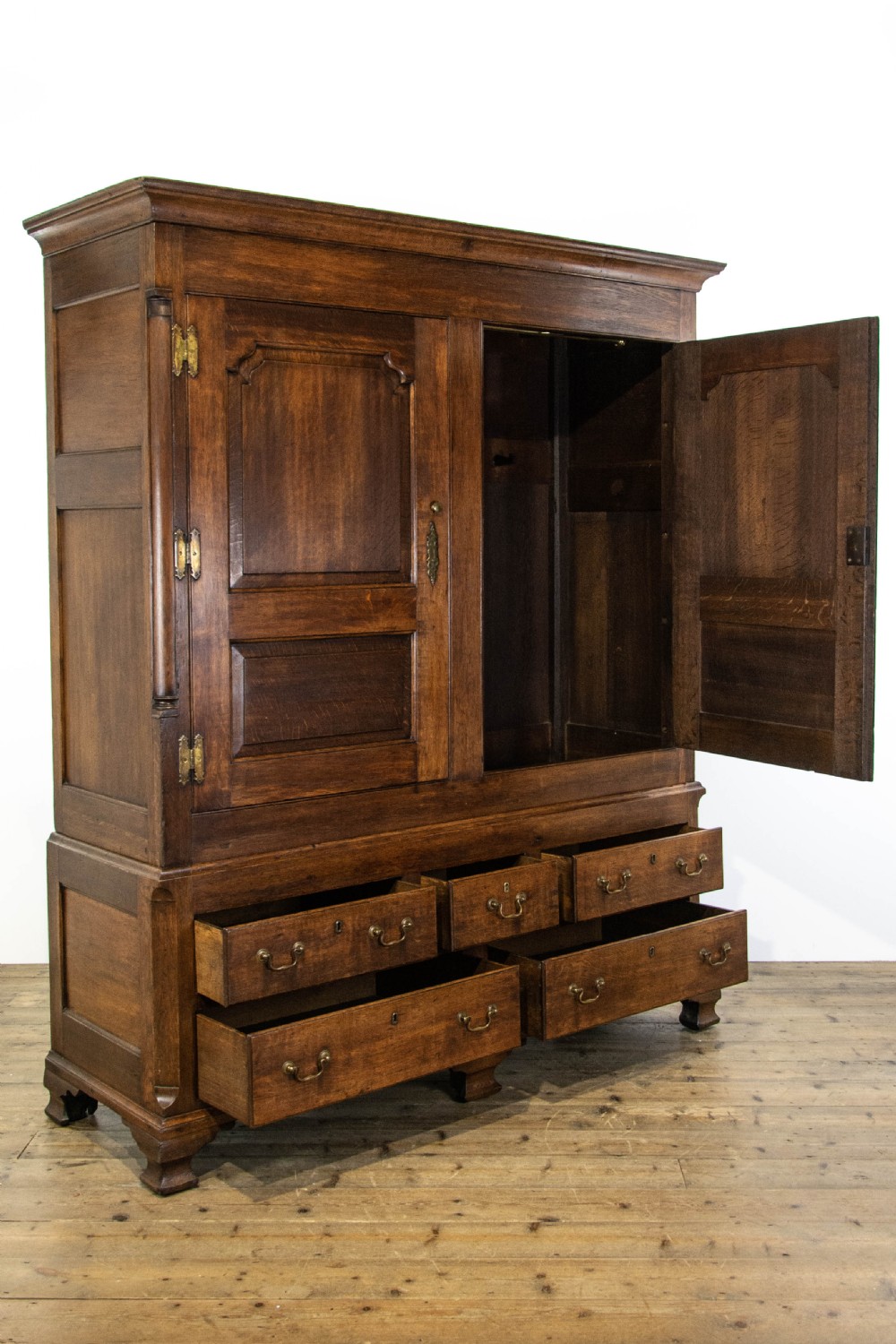 18th Century Oak Linen Press Housekeeper's Cupboard View XIII