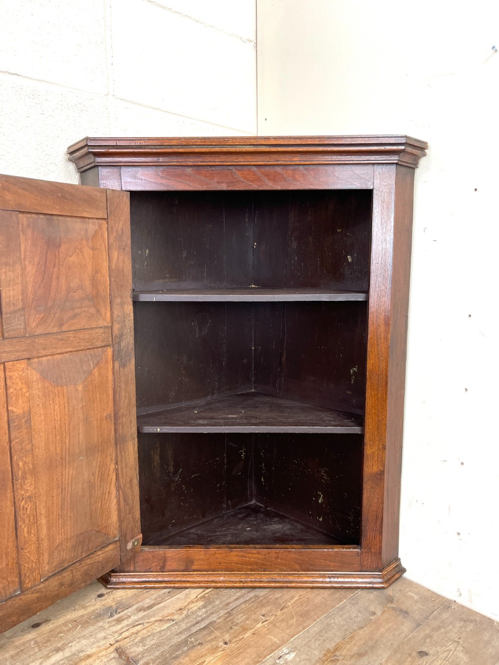 Antique Georgian Oak Corner Cupboard View II