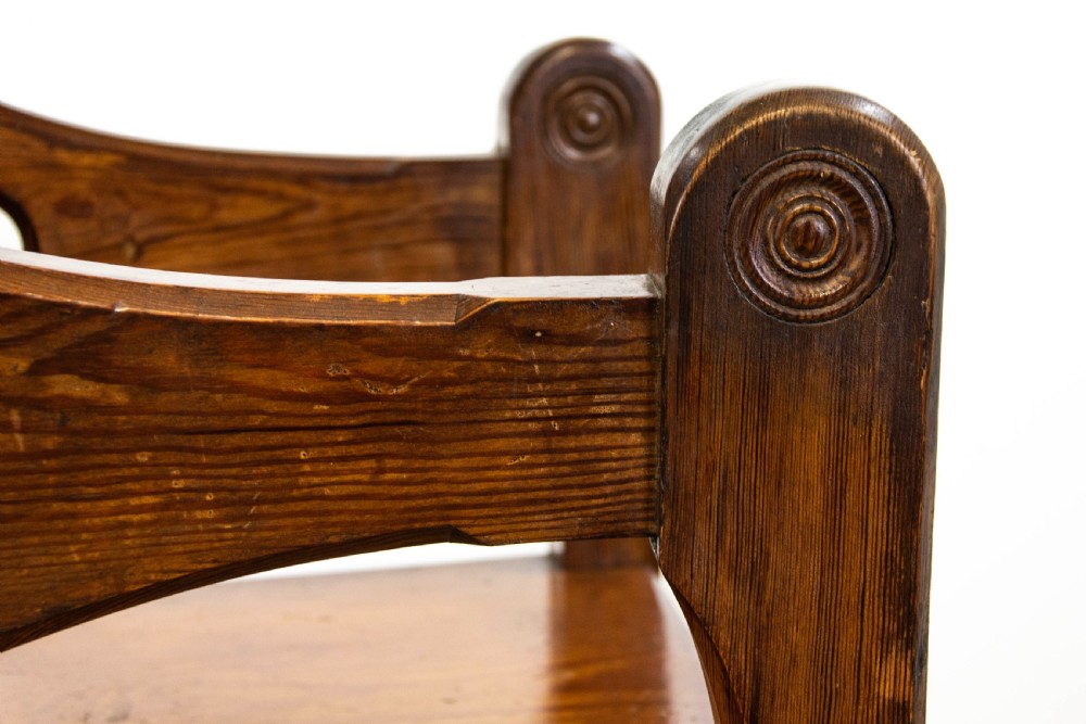 Antique Pitch Pine Ecclesiastical Armchair View VI