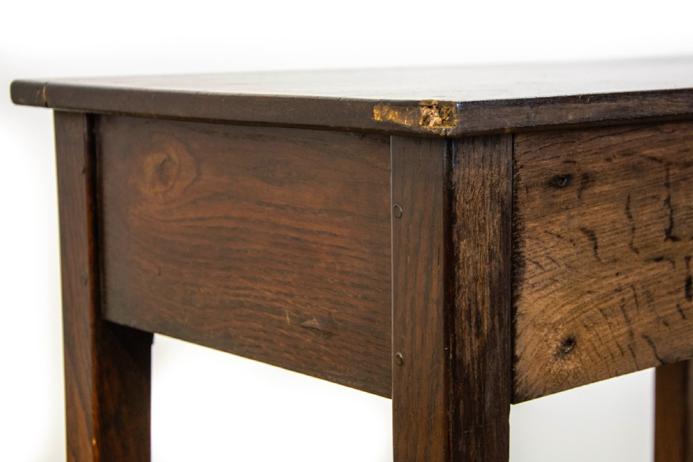 Antique Oak Lowboy Side Table View IX