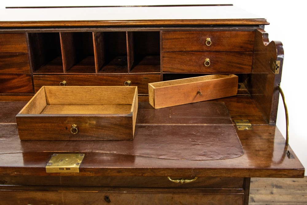 Antique George III Mahogany Secretaire Chest of Drawers View III