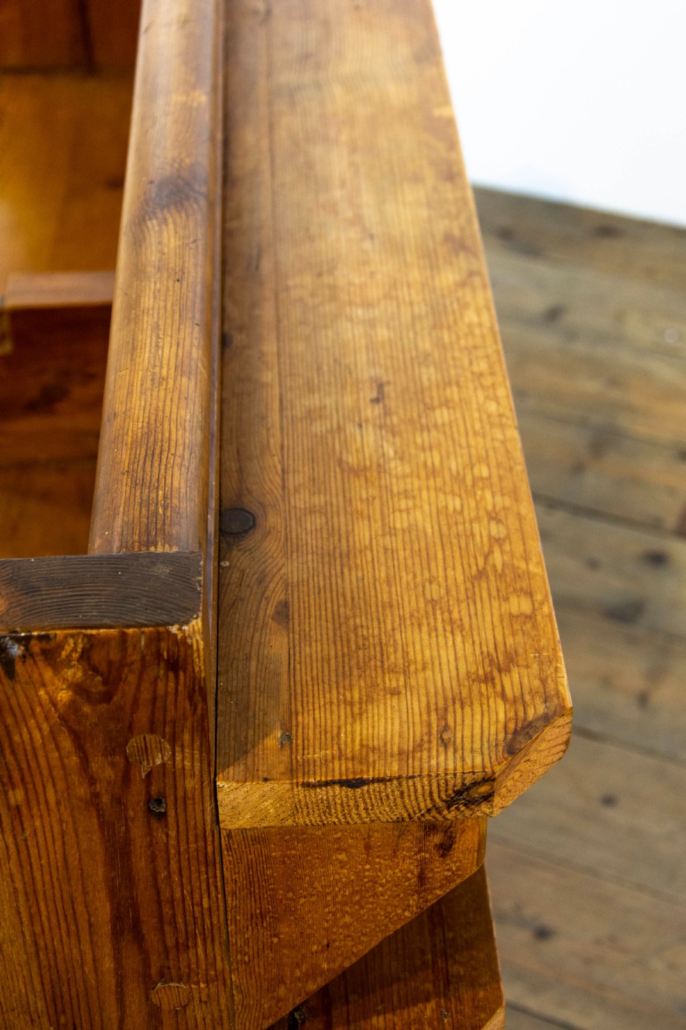 Antique Pine Church Pew View VIII