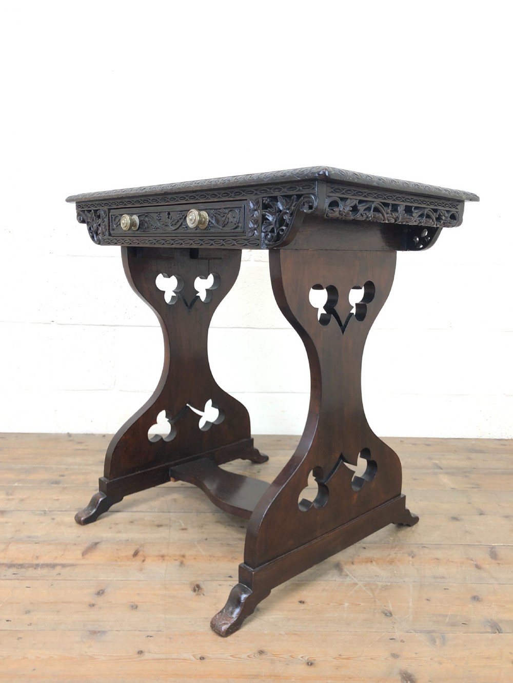 19th Century Antique Padauk Side Table View VIII