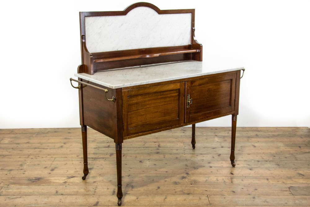 Antique Mahogany Washstand with Marble Top View VII