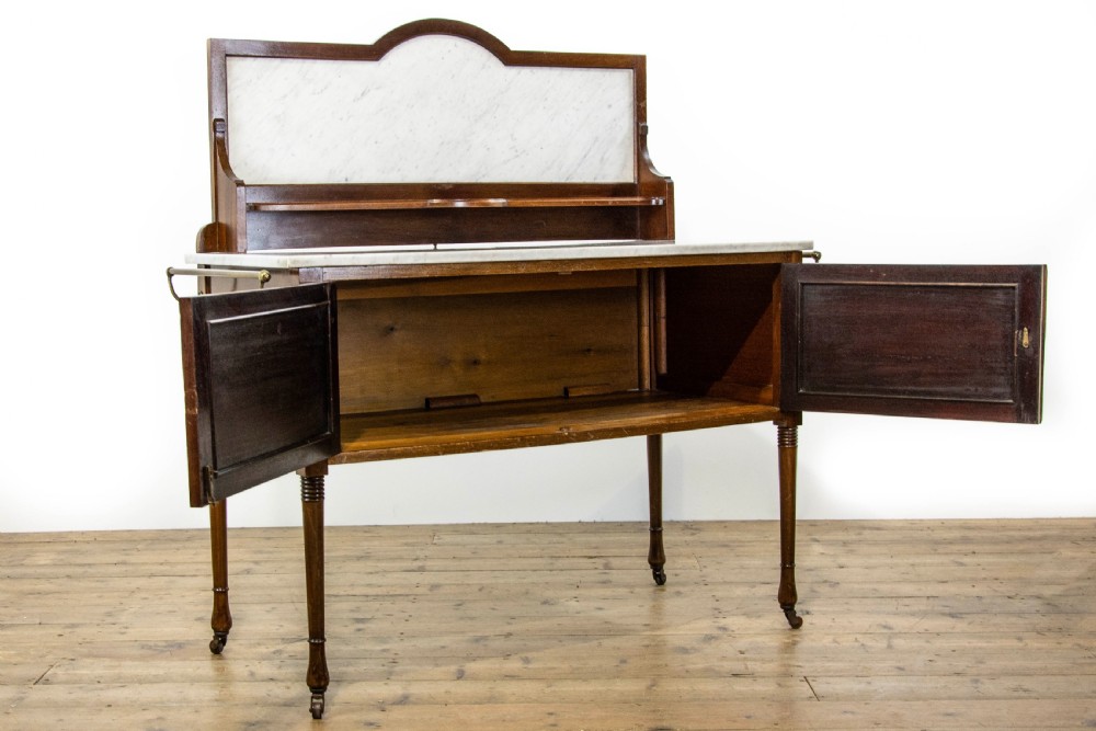 Antique Mahogany Washstand with Marble Top View VIII