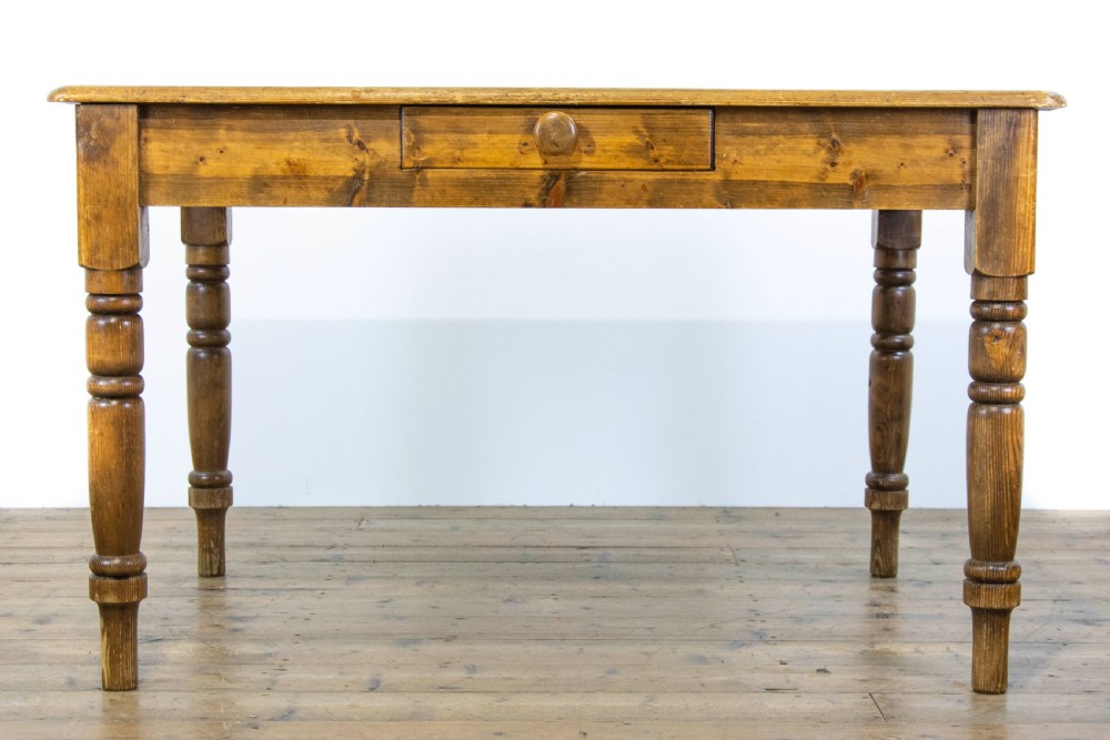 Victorian Antique Pine Farmhouse Kitchen Table View VI