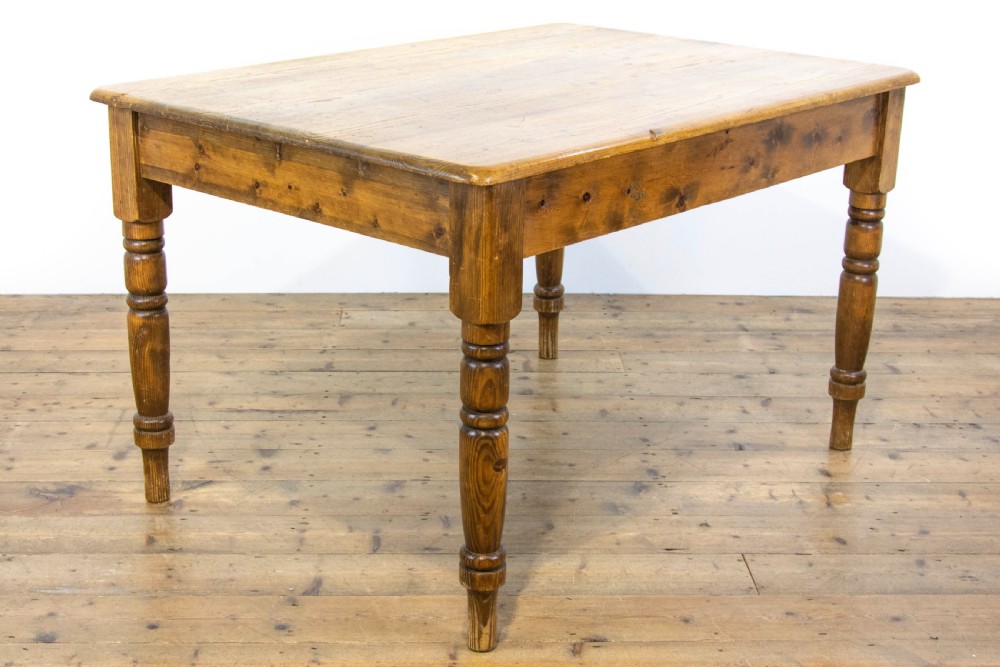 Victorian Antique Pine Farmhouse Kitchen Table View IX
