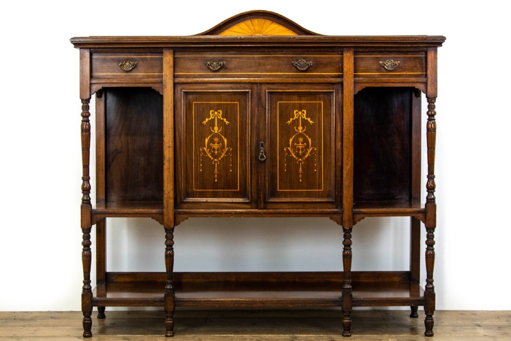 Edwardian Mahogany Marquetry Side Cabinet