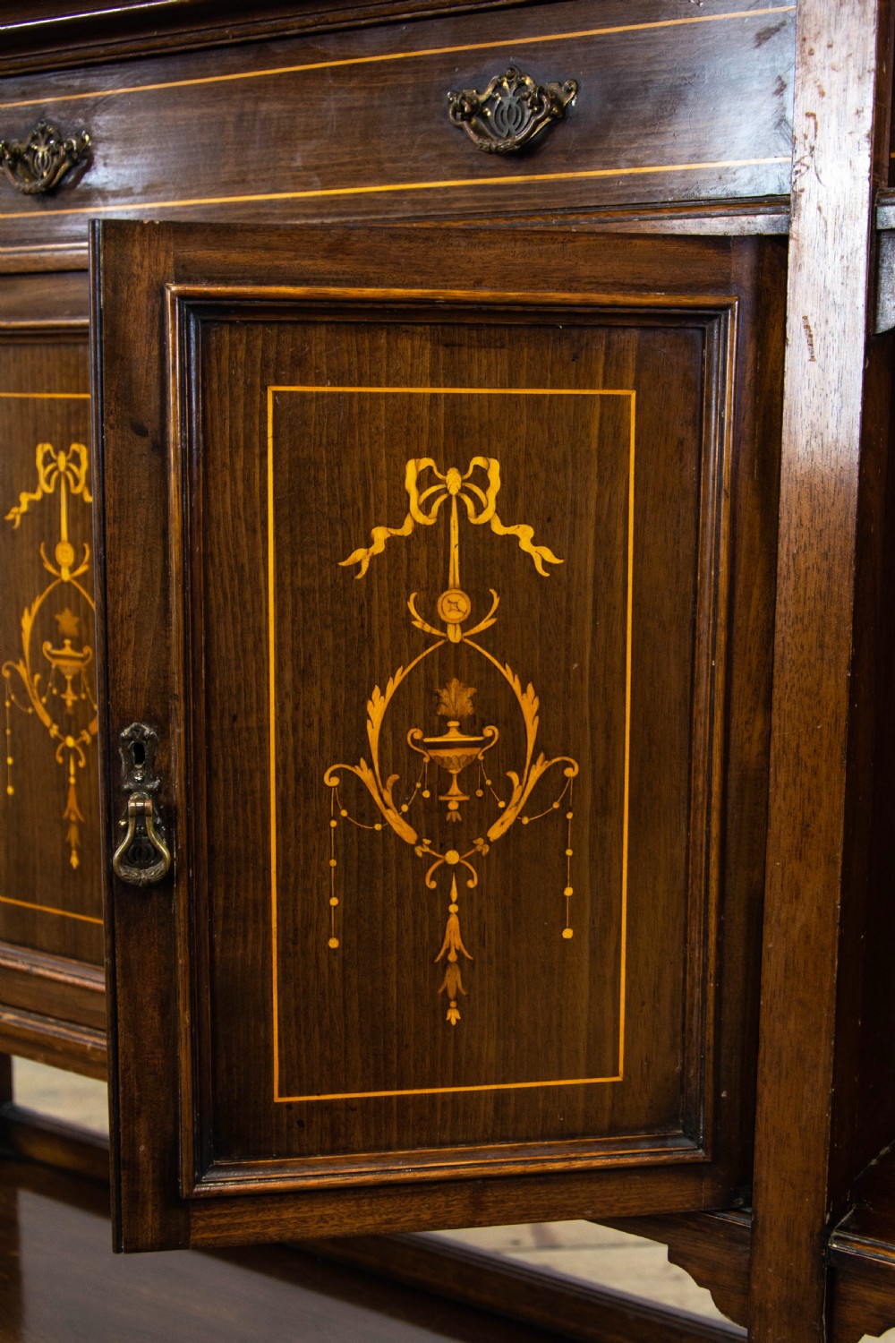 Edwardian Mahogany Marquetry Side Cabinet View XI