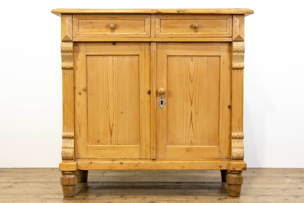 Antique Pine Two Door Cupboard View II