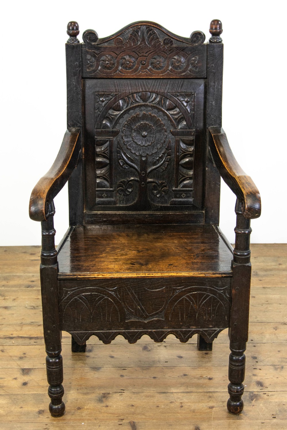 Antique English Oak Wainscot Chair View III