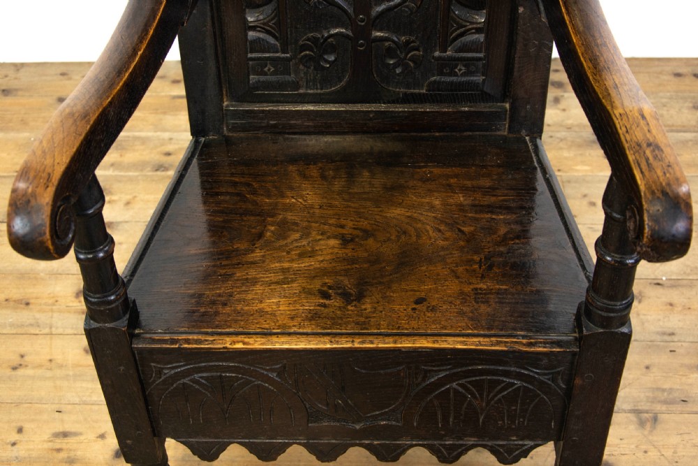 Antique English Oak Wainscot Chair View V