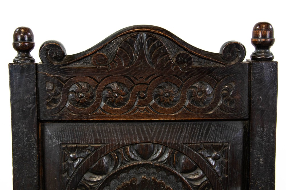 Antique English Oak Wainscot Chair View X