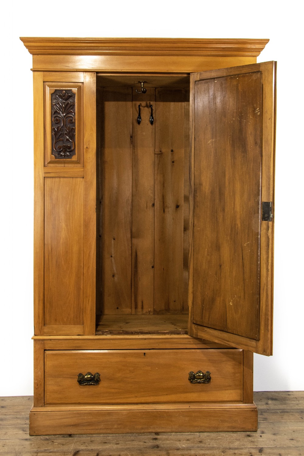 Edwardian Satinwood Single Mirror Door Wardrobe View II