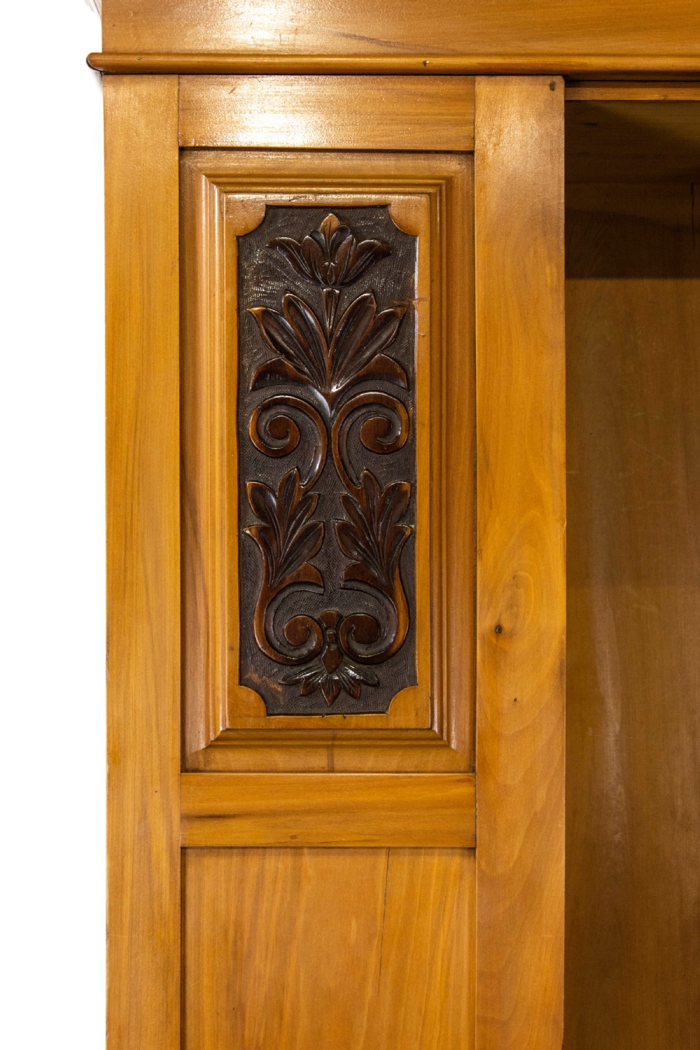 Edwardian Satinwood Single Mirror Door Wardrobe View IV