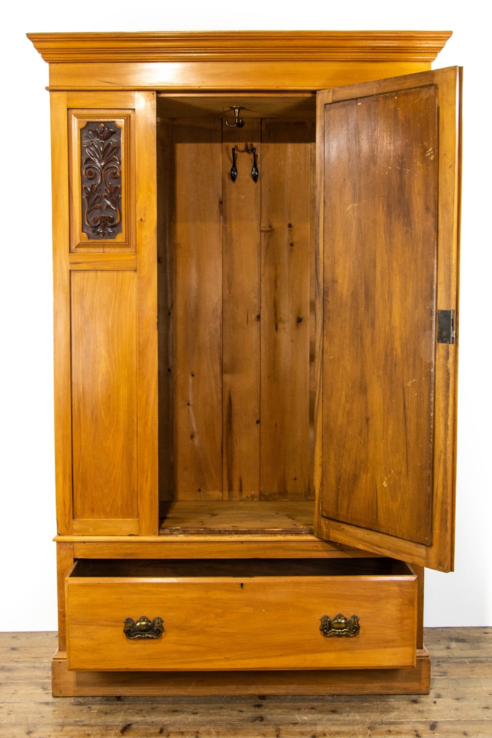 Edwardian Satinwood Single Mirror Door Wardrobe View VI