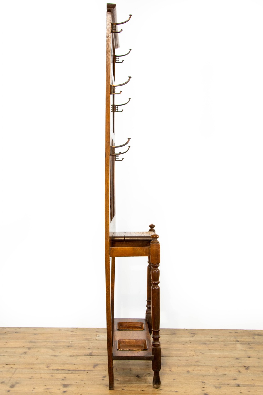 Edwardian Arts & Crafts Oak Hall Stand View VII