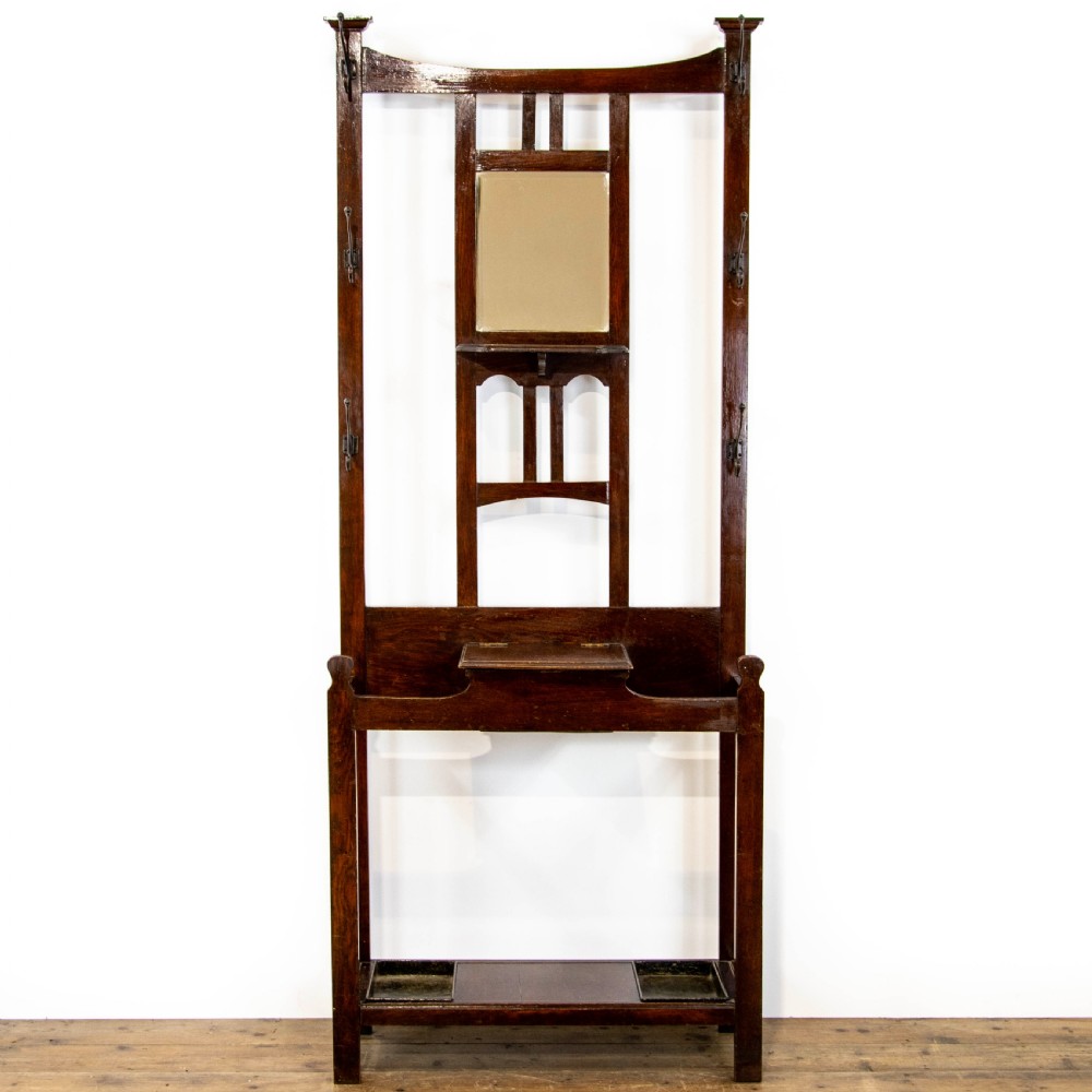 Early 20th Century Oak Hall Stand with Mirror