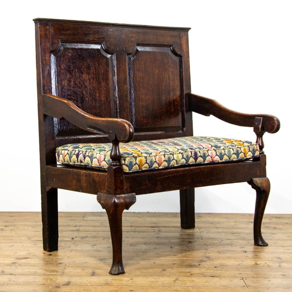 Small Antique Georgian Oak Settle