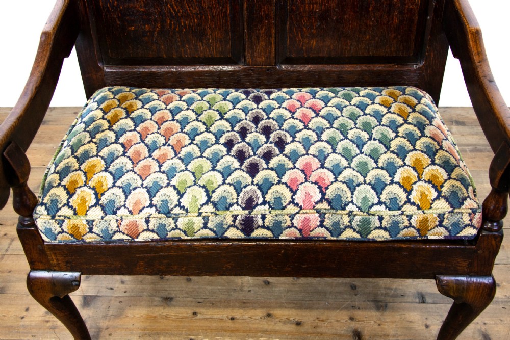 Small Antique Georgian Oak Settle View IV