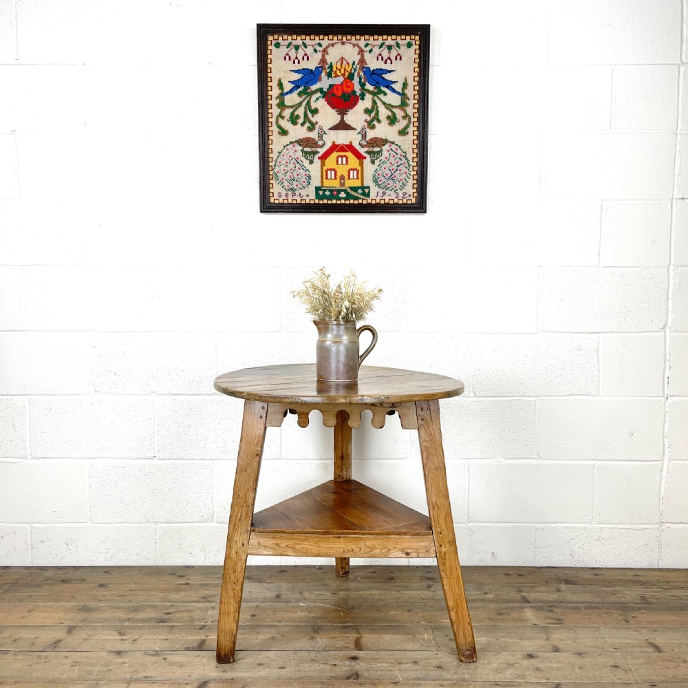Antique Pine Cricket Table View II