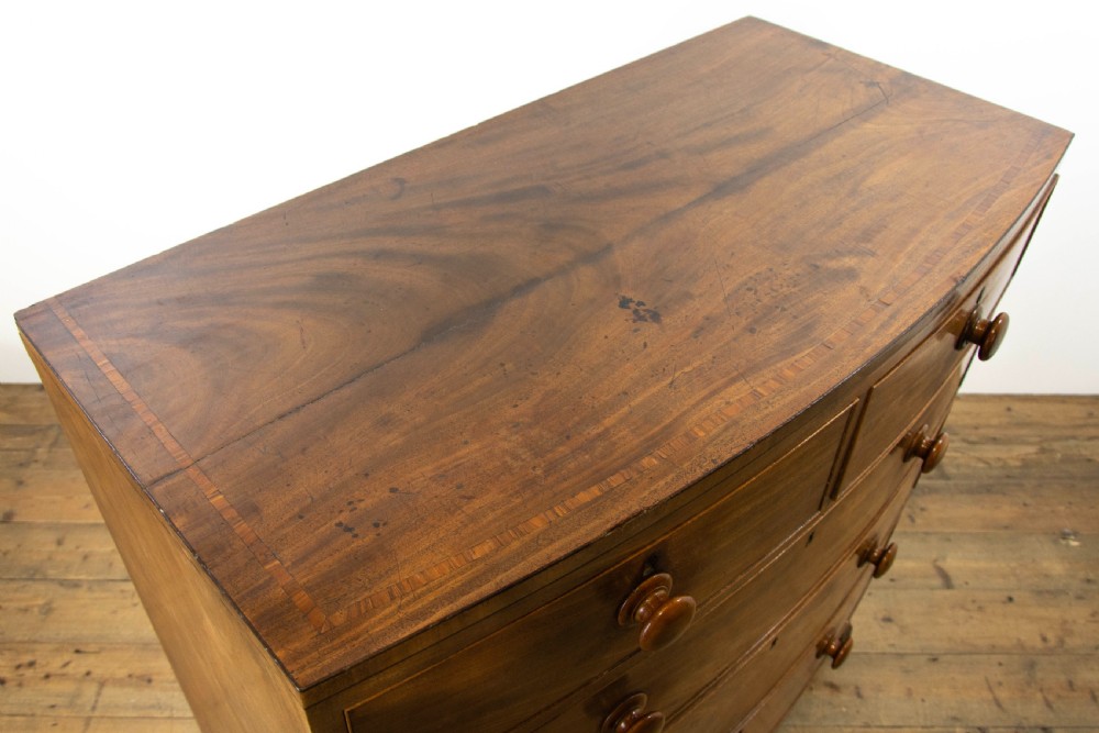 Antique Mahogany Bow Fronted Chest of Drawers View II