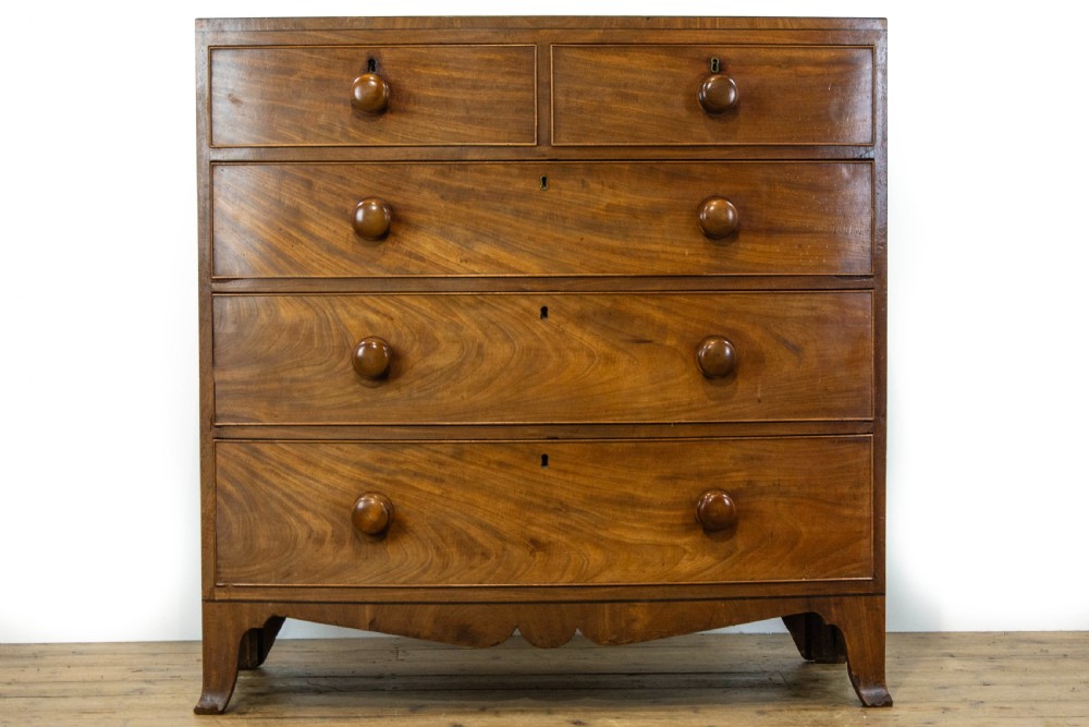 Antique Mahogany Bow Fronted Chest of Drawers View V