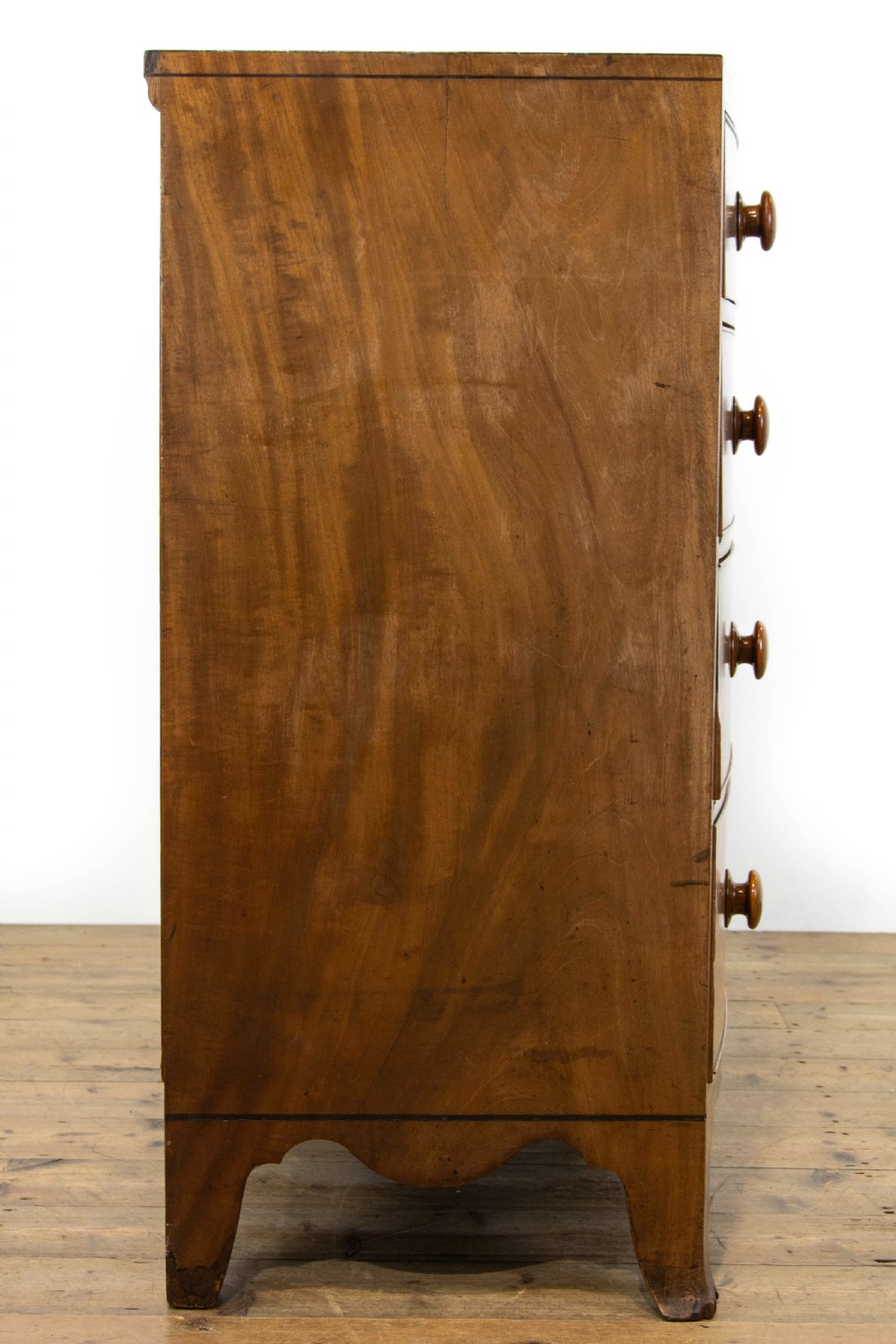 Antique Mahogany Bow Fronted Chest of Drawers View VI