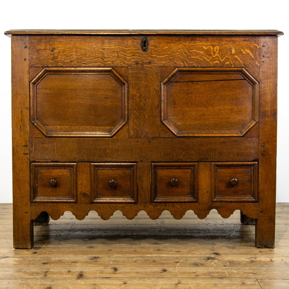 Unusual Antique Oak Mule Chest