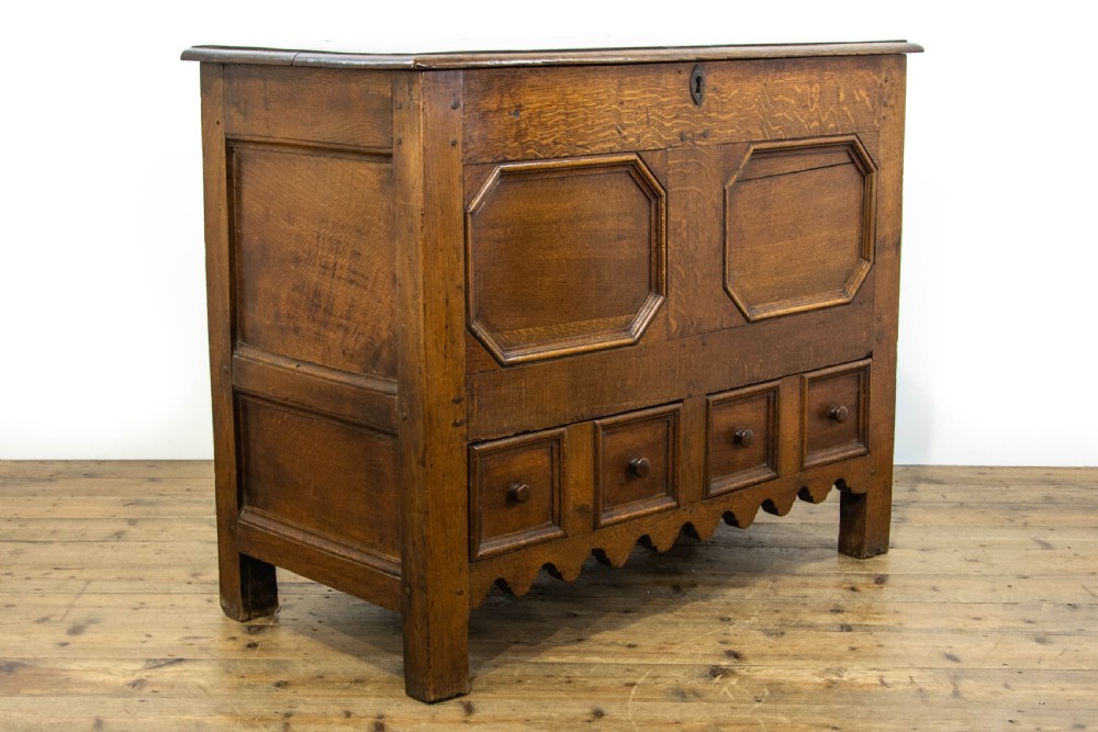 Unusual Antique Oak Mule Chest View III