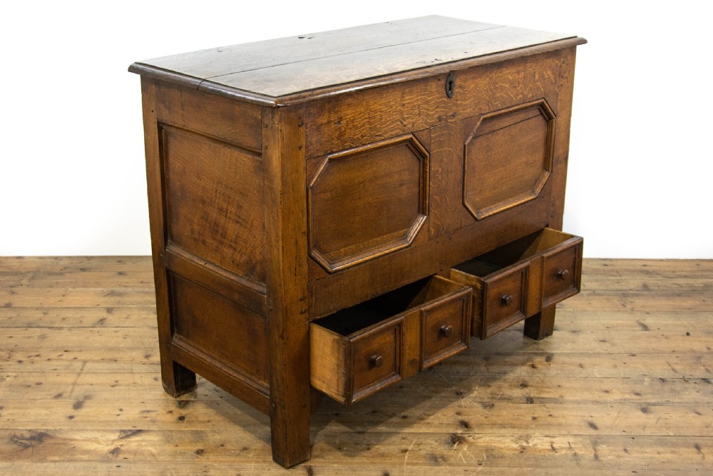 Unusual Antique Oak Mule Chest View IV