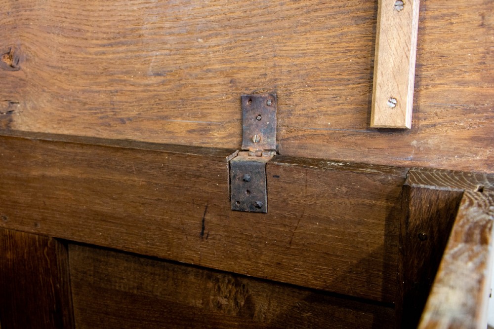 Unusual Antique Oak Mule Chest View X
