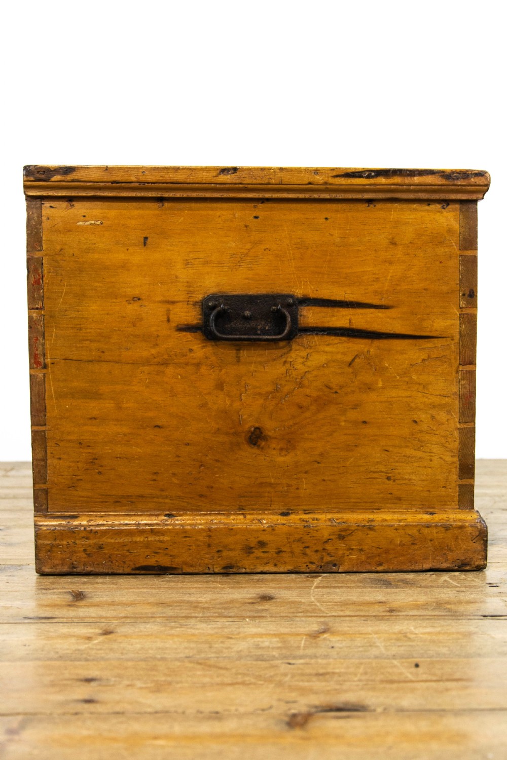 Victorian Antique Pine Trunk View V