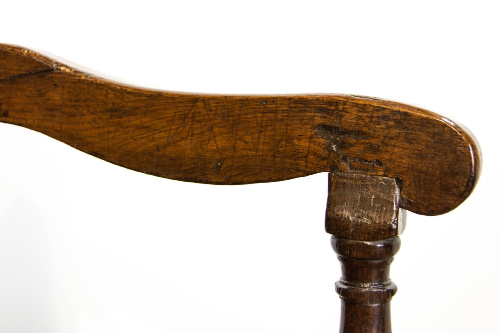 Antique Oak Settle with Panelled Back View V
