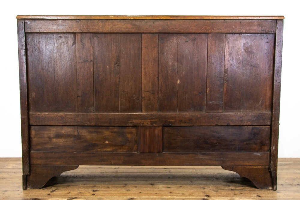Antique Oak Settle with Panelled Back View VIII