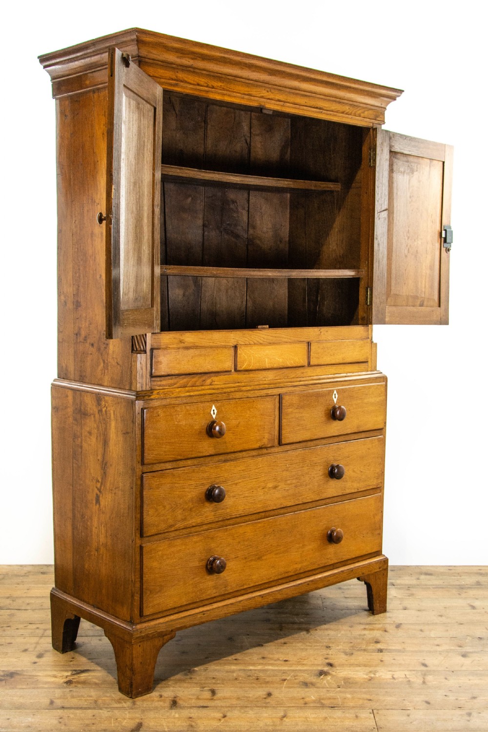 Antique Welsh Oak Linen Press Cupboard View VI