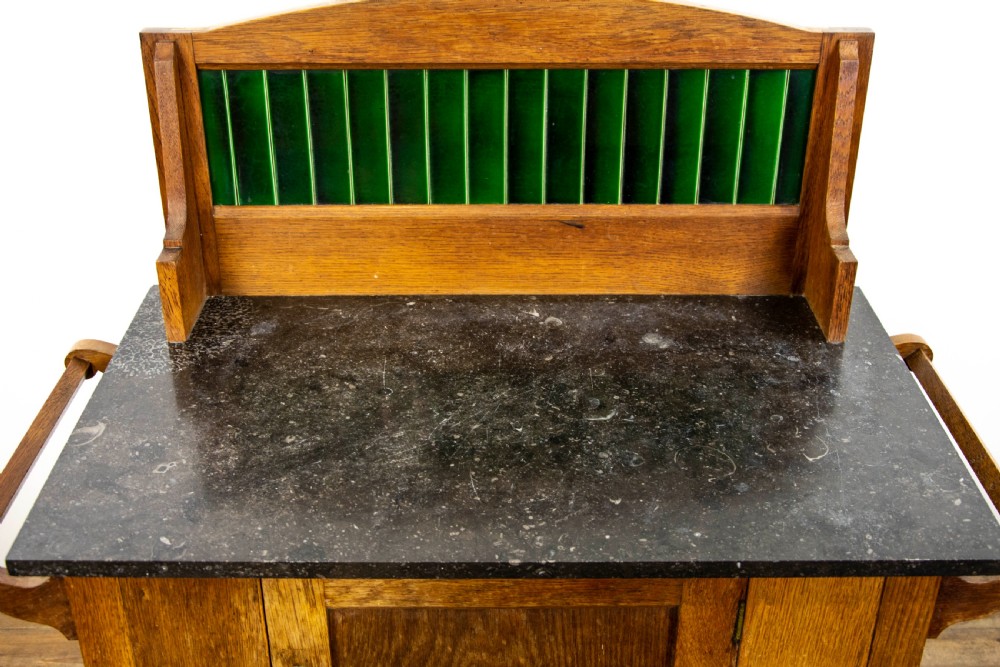 Edwardian Oak Marble Top Washstand View V