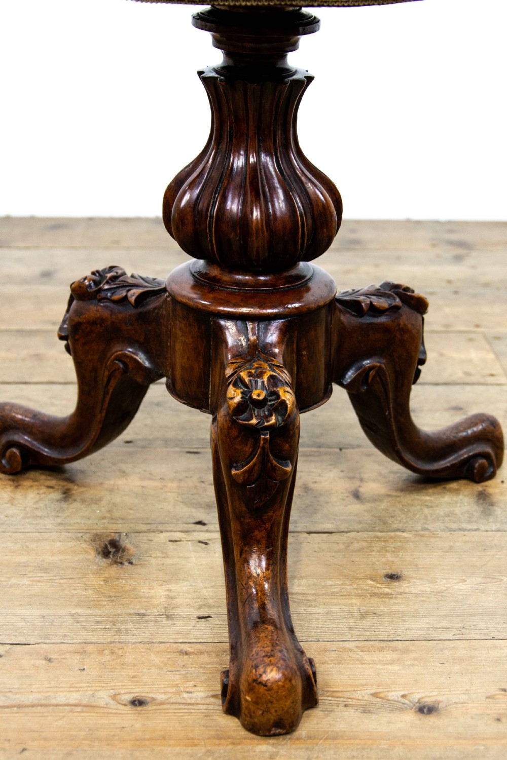 Victorian Walnut Rise and Fall Piano Stool View VI
