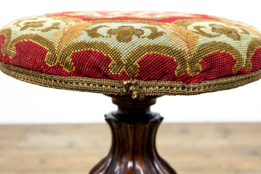 Victorian Walnut Rise and Fall Piano Stool View VIII
