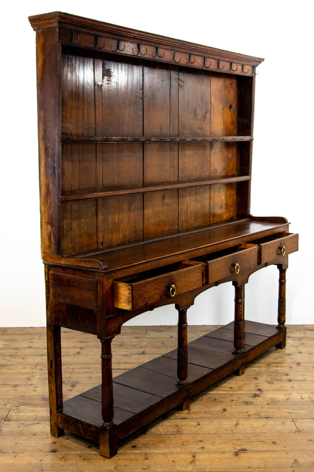 Antique Welsh Oak Pot Board Dresser View XII