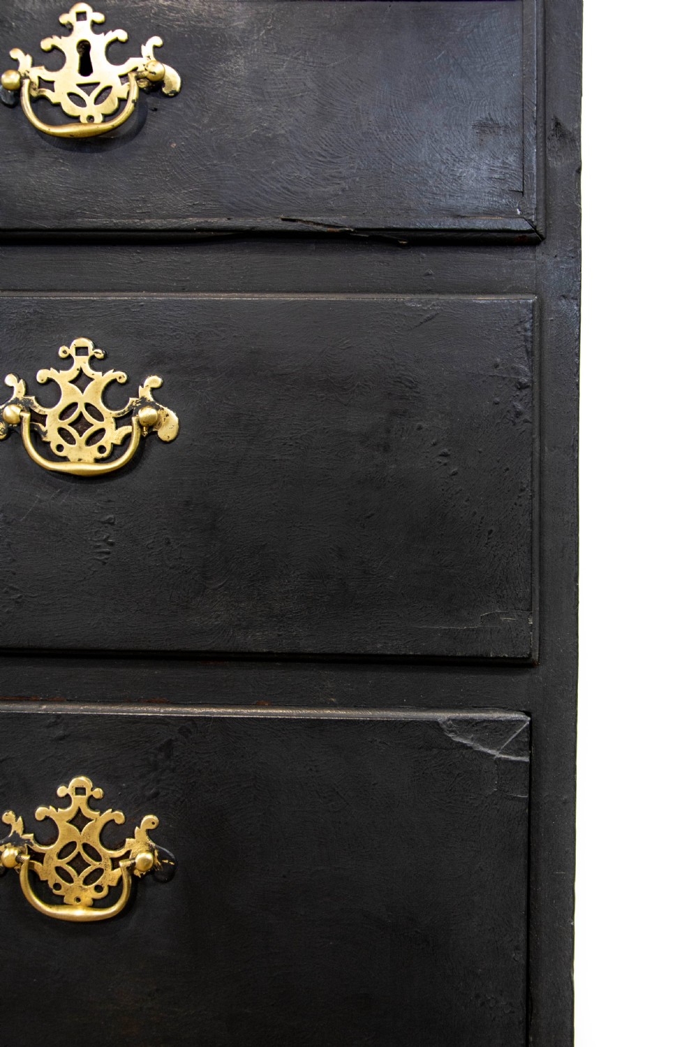 Antique Black Painted Pine Chest of Drawers View III
