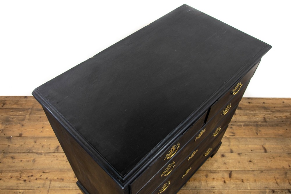 Antique Black Painted Pine Chest of Drawers View IV