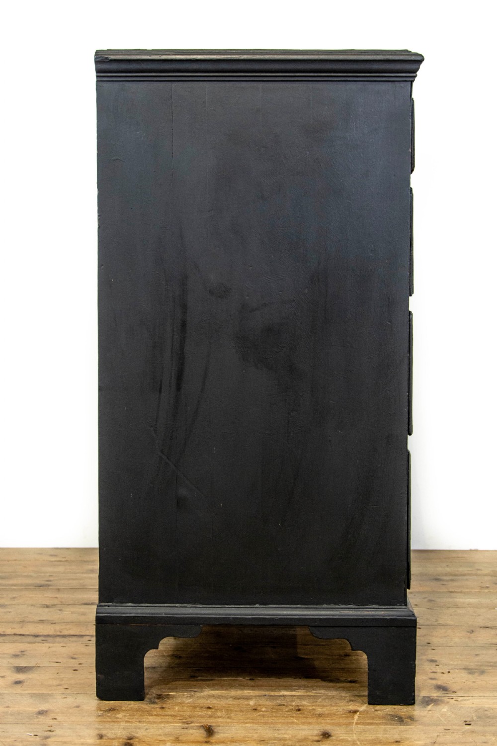 Antique Black Painted Pine Chest of Drawers View VII
