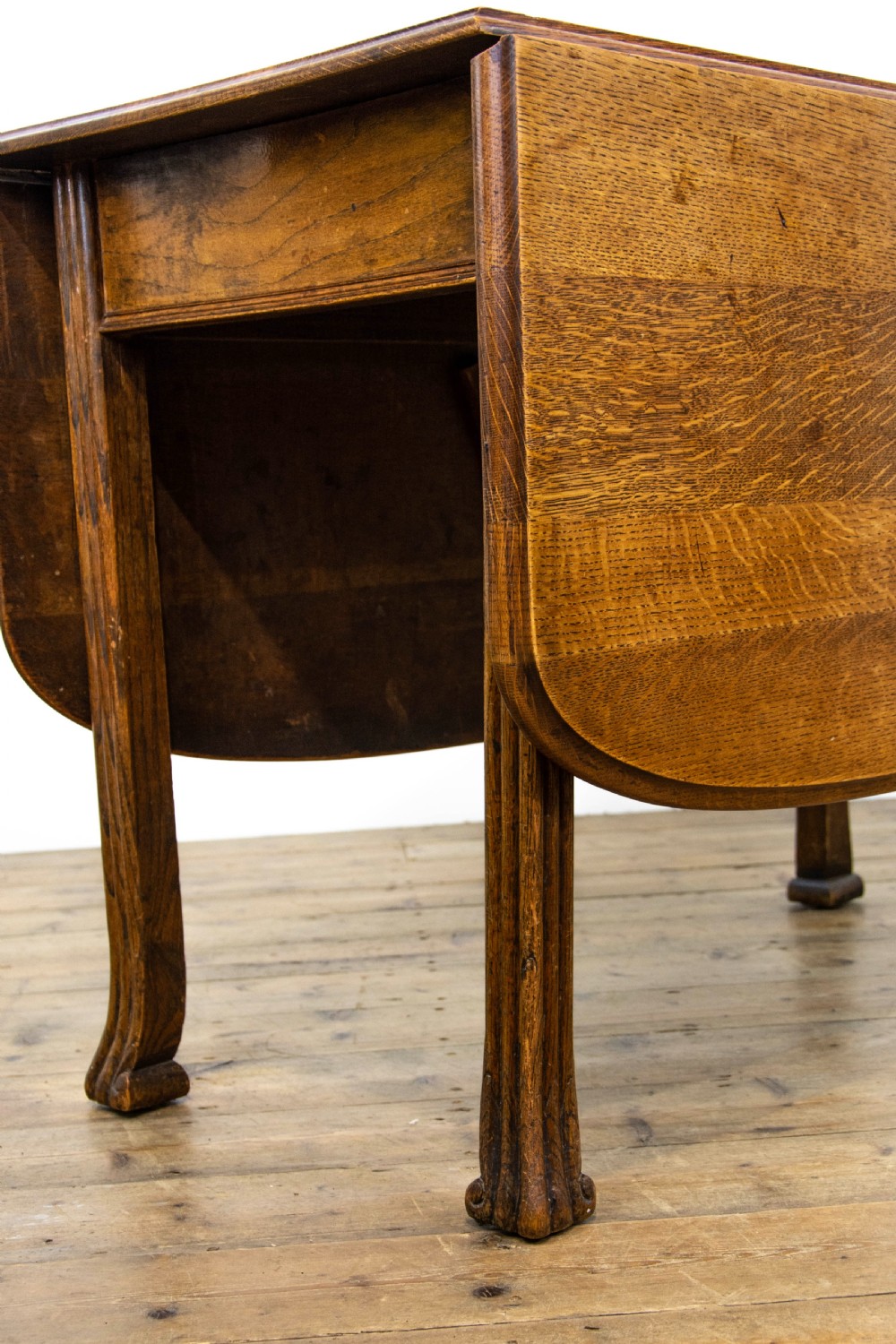 Antique Oak Drop Leaf Dining Table View VI