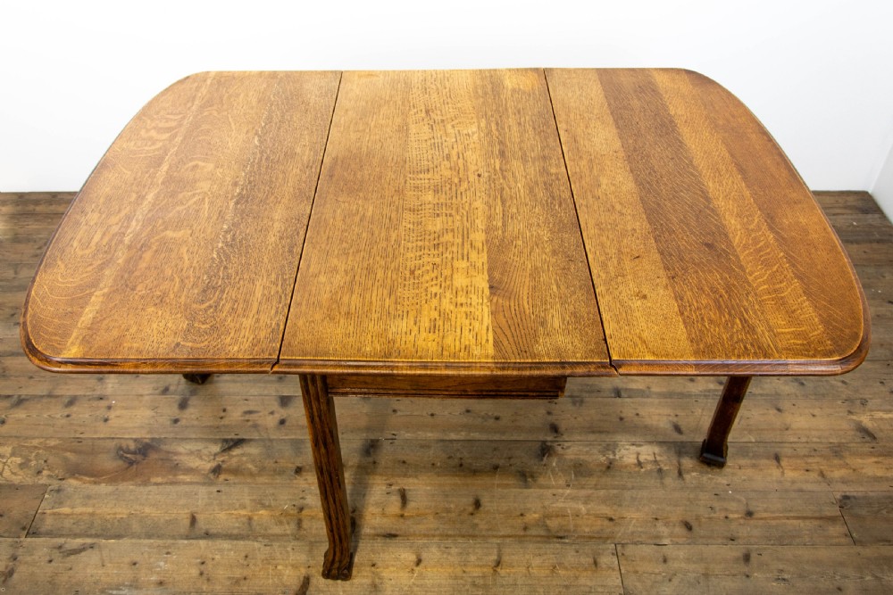 Antique Oak Drop Leaf Dining Table View X